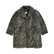 Supreme Croc Faux Fur Overcoat Black