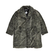 Supreme Croc Faux Fur Overcoat Black