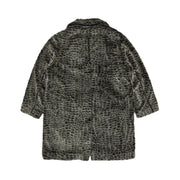 Supreme Croc Faux Fur Overcoat Black