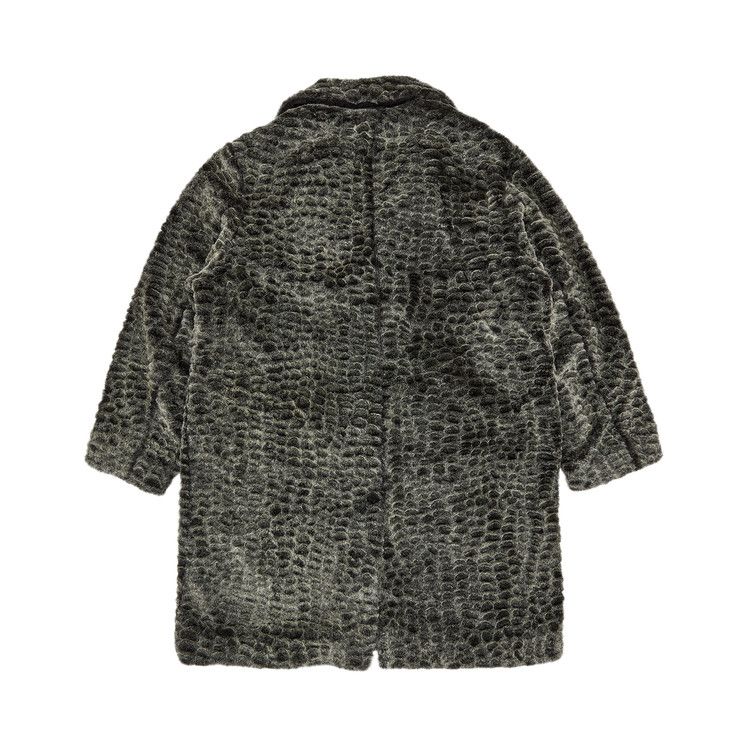 Supreme Croc Faux Fur Overcoat Black