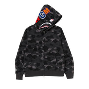 BAPE Color Camo Shark Full Zip Hoodie Black