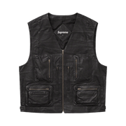 Supreme Patchwork Leather Cargo Vest Black