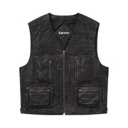 Supreme Patchwork Leather Cargo Vest Black