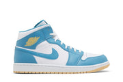 Air Jordan 1 Mid Aquatone Gold White