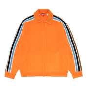 Supreme Sleeve Stripe Zip Up Sweater Orange