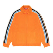 Supreme Sleeve Stripe Zip Up Sweater Orange