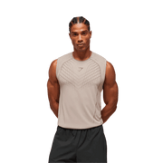 Gymshark Apex Seamless Tank Slim Fit Mushroom Grey/Pitch Grey