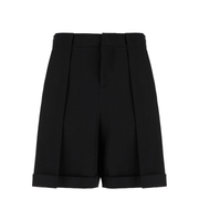Pleated Gabardine Shorts - Black
