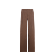High-rise wide-leg pants in cotton canvas