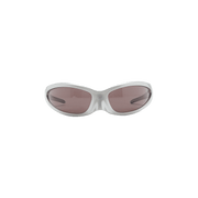 Balenciaga Cat Oval Frame Sunglasses Silver