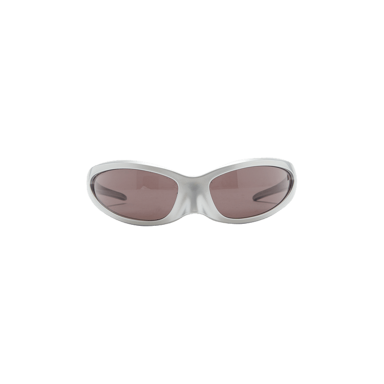 Balenciaga Cat Oval Frame Sunglasses Silver