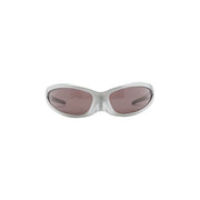 Balenciaga Cat Oval Frame Sunglasses Silver