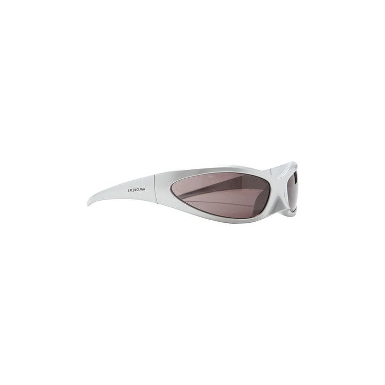 Balenciaga Cat Oval Frame Sunglasses Silver