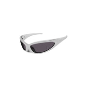 Balenciaga Cat Oval Frame Sunglasses Silver