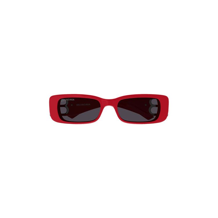 Balenciaga Rectangular Frame Sunglasses Red