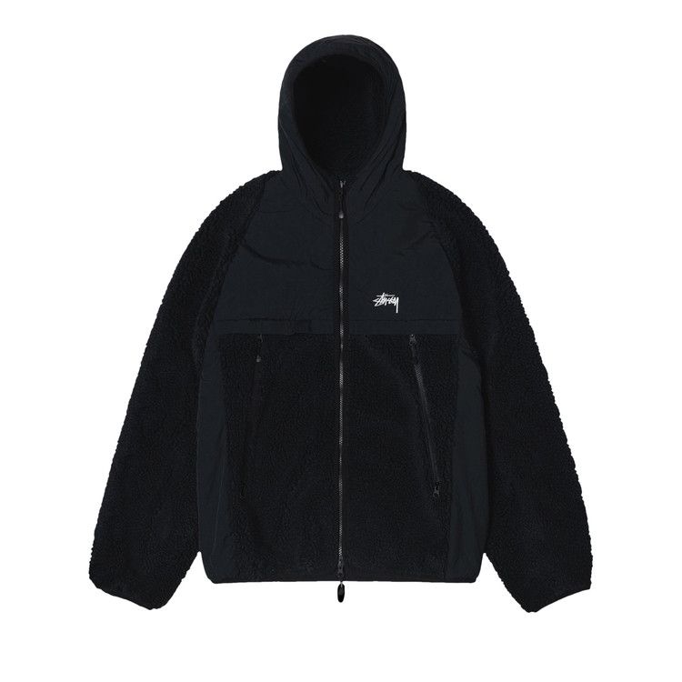 Stussy Sherpa Paneled Hooded Jacket Black