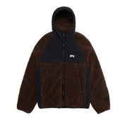 Stussy Sherpa Paneled Hooded Jacket Brown