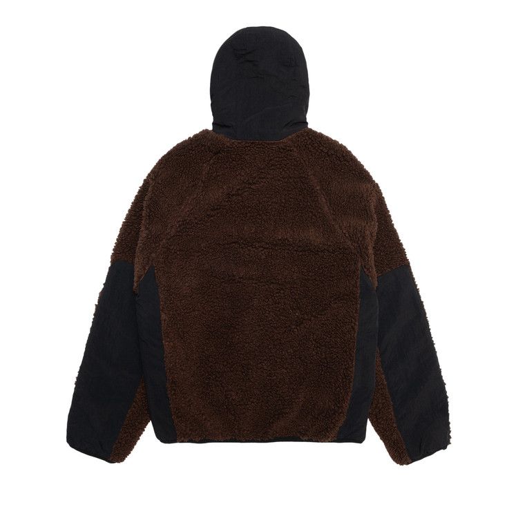 Stussy Sherpa Paneled Hooded Jacket Brown