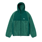 Stussy Sherpa Paneled Hooded Jacket Teal