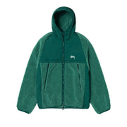 Stussy Sherpa Paneled Hooded Jacket Teal