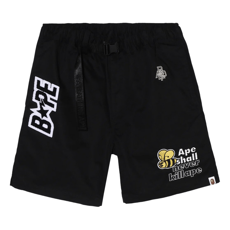 BAPE Patchwork Eazy Shorts Black