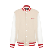 Balmain Bicolor Signature Varsity Jacket Ivory/Off White/Red