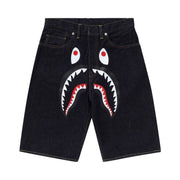 BAPE Shark Denim Shorts Navy/Indigo