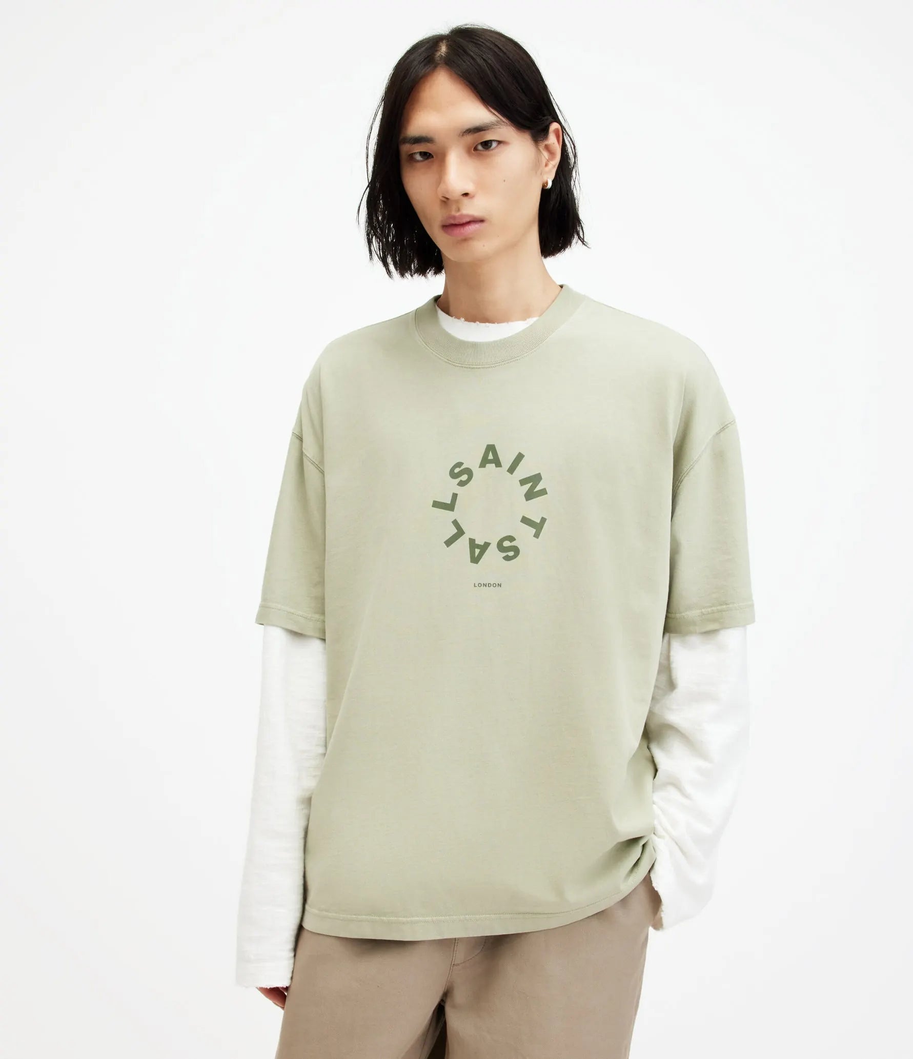 ALL SAINTS TIERRA SS CREW HERB GREEN