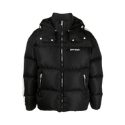 Palm Angels Hooded Track Down Jacket Black/White