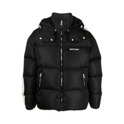 Palm Angels Hooded Track Down Jacket Black/White
