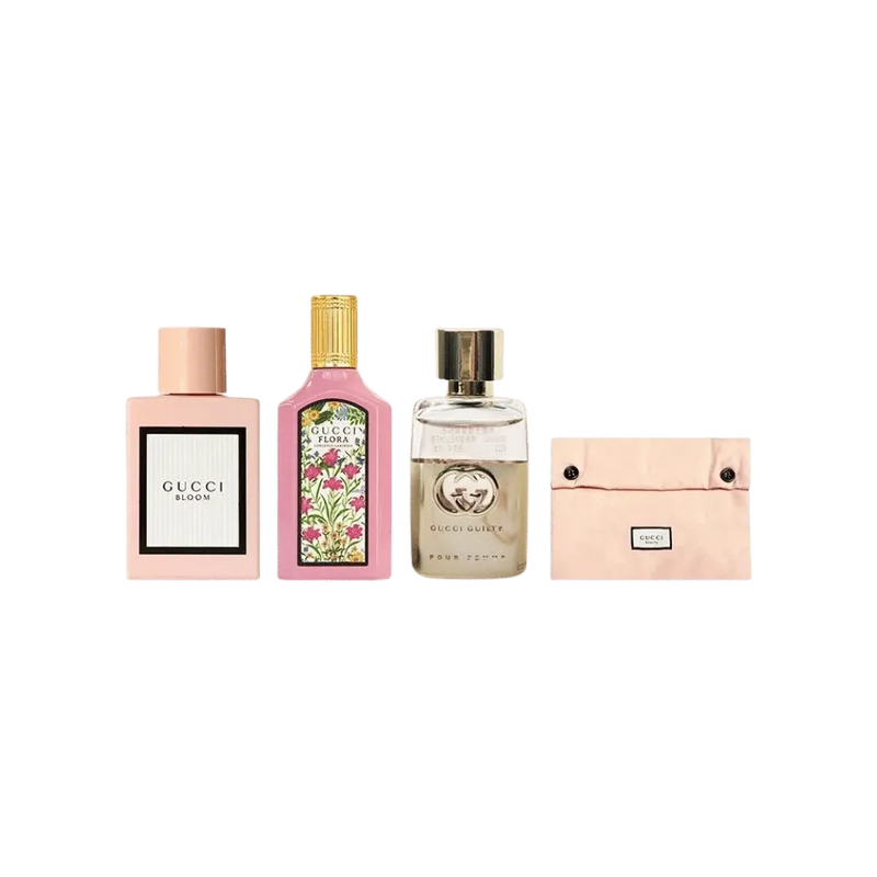 Gucci Eau de Parfum Sample Set (4 Pieces) + Makeup Bag