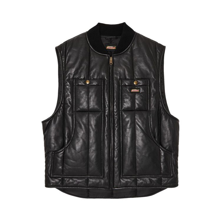 Supreme x Dickies Leather Work Vest Black
