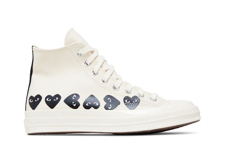 Comme des Garçons PLAY x Chuck 70 High Multi Heart - Milk Black