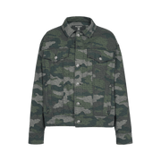 Balmain Camouflage Monogram Western Denim Jacket Multicolor/Khaki