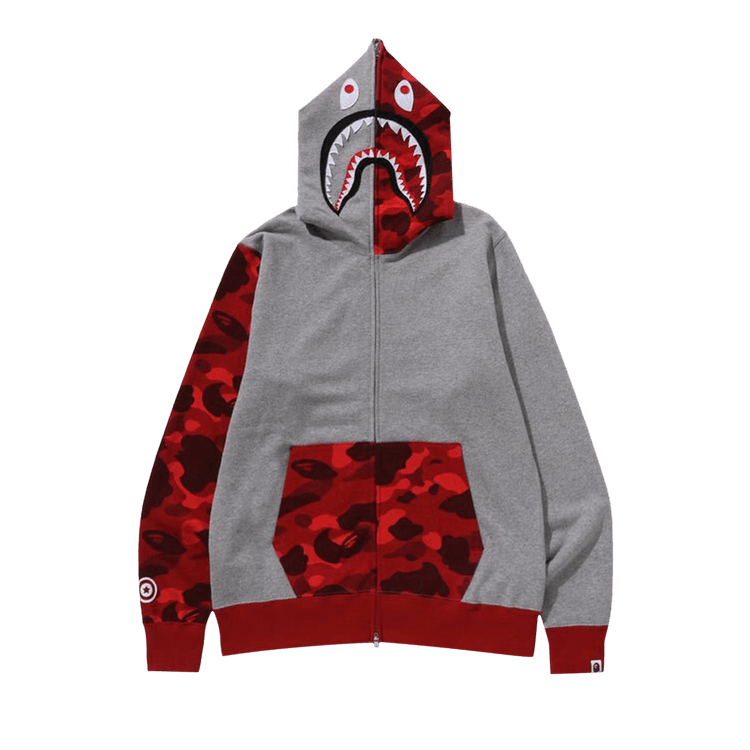 BAPE Color Camo Shark Full Zip Hoodie Red