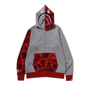 BAPE Color Camo Shark Full Zip Hoodie Red