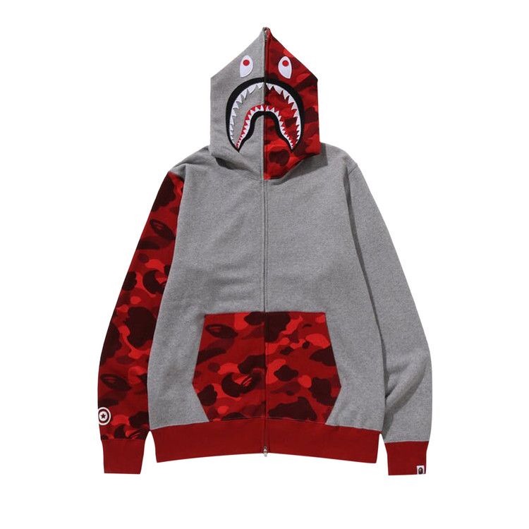 BAPE Color Camo Shark Full Zip Hoodie Red