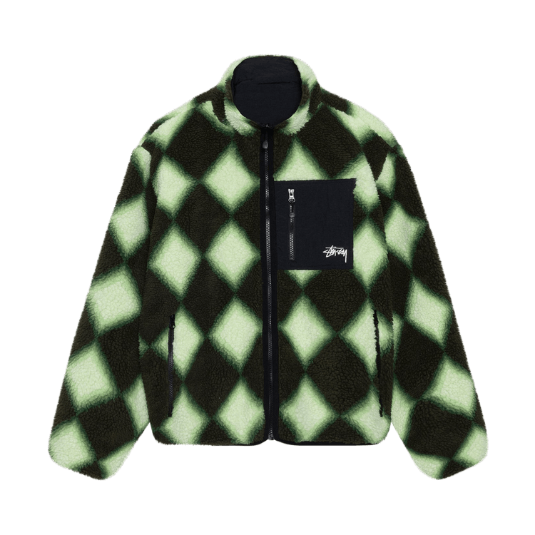 Stussy Sherpa Reversible Jacket Green