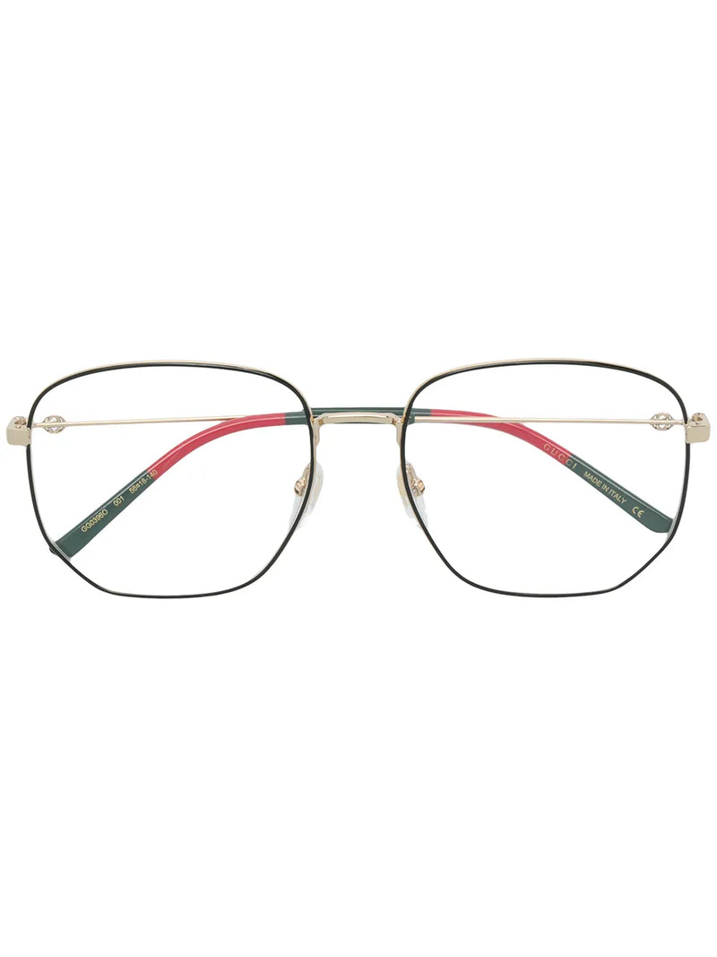 Web detail hexagonal-frame glasses