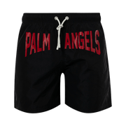 Palm Angels City Swim Shorts Black/Red