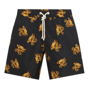 Palm Angels Burning Monogram Swim Shorts Black/Gold