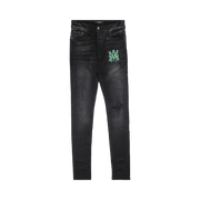 Amiri Watercolor Logo Jean Aged Black