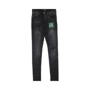 Amiri Watercolor Logo Jean Aged Black