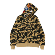 BAPE 1st Camo Shark Full Zip Hoodie Yellow