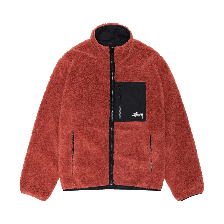 Stussy Sherpa Reversible Jacket Terracotta