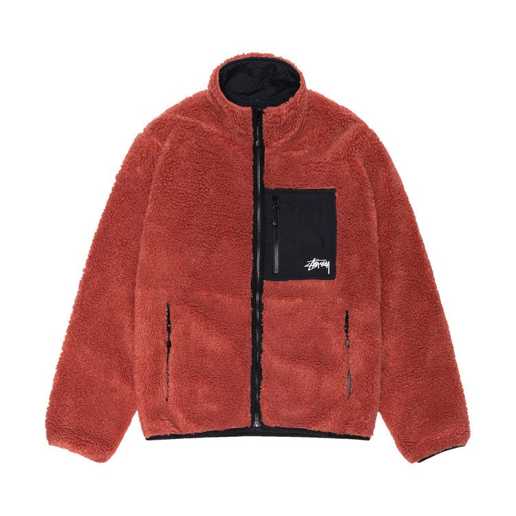Stussy Sherpa Reversible Jacket Terracotta