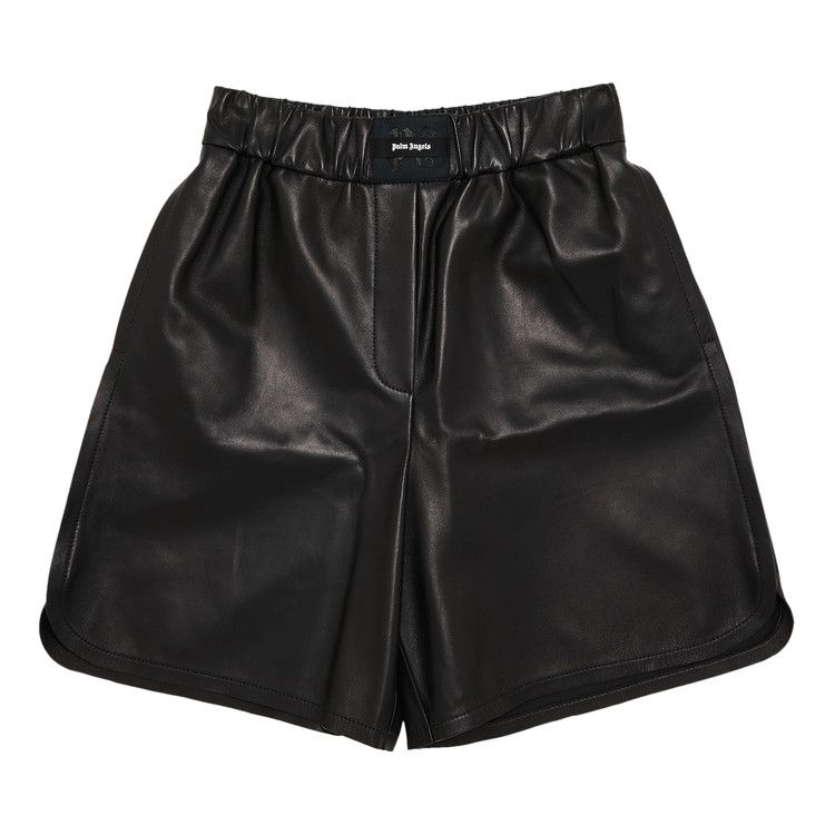 Palm Angels Monogram Leather Shorts Black
