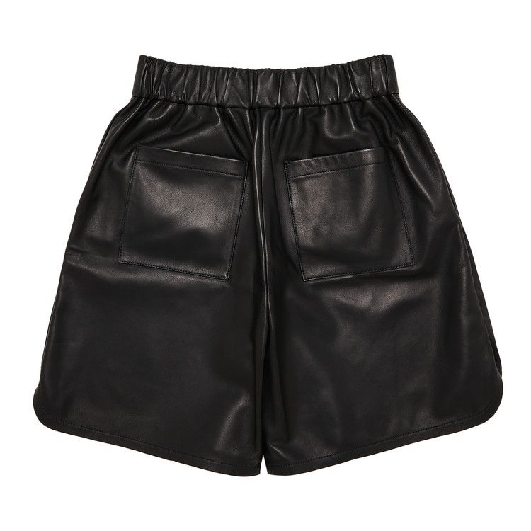 Palm Angels Monogram Leather Shorts Black