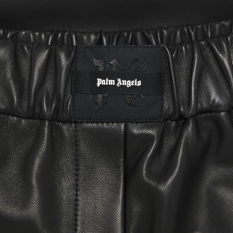 Palm Angels Monogram Leather Shorts Black