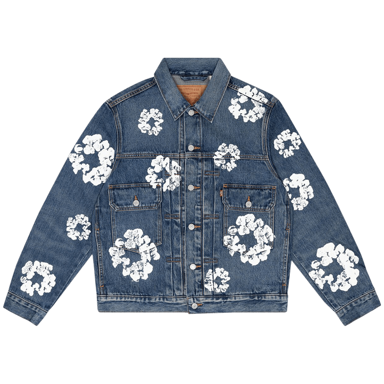 Denim Tears Type II All Over Wreath Jacket Dark Wash